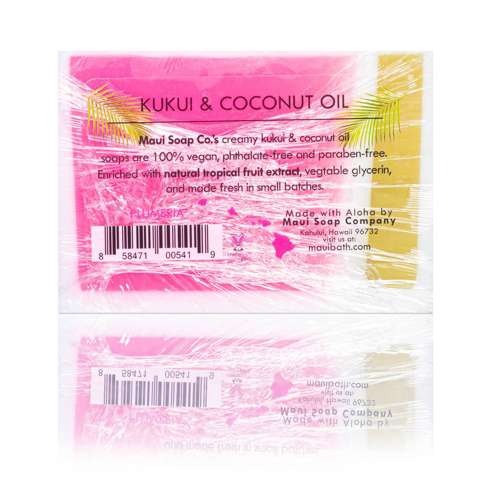 Maui Soap Co Plumeria Bar Soap with Kukui & Coconut Oil 6oz