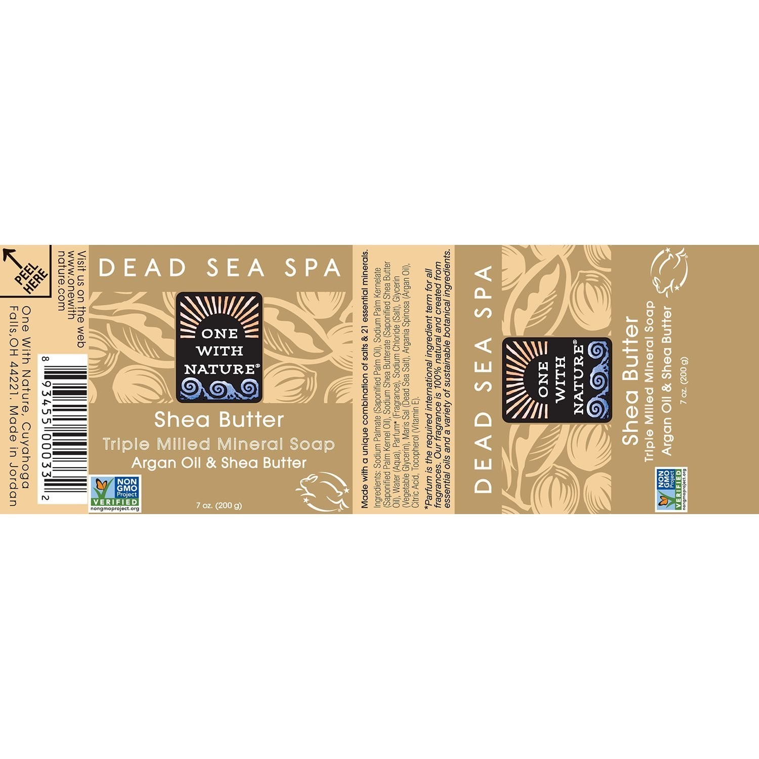 One With Nature, Shea Butter Dead Sea Mineral Soap, 7 oz (Pack of 6)