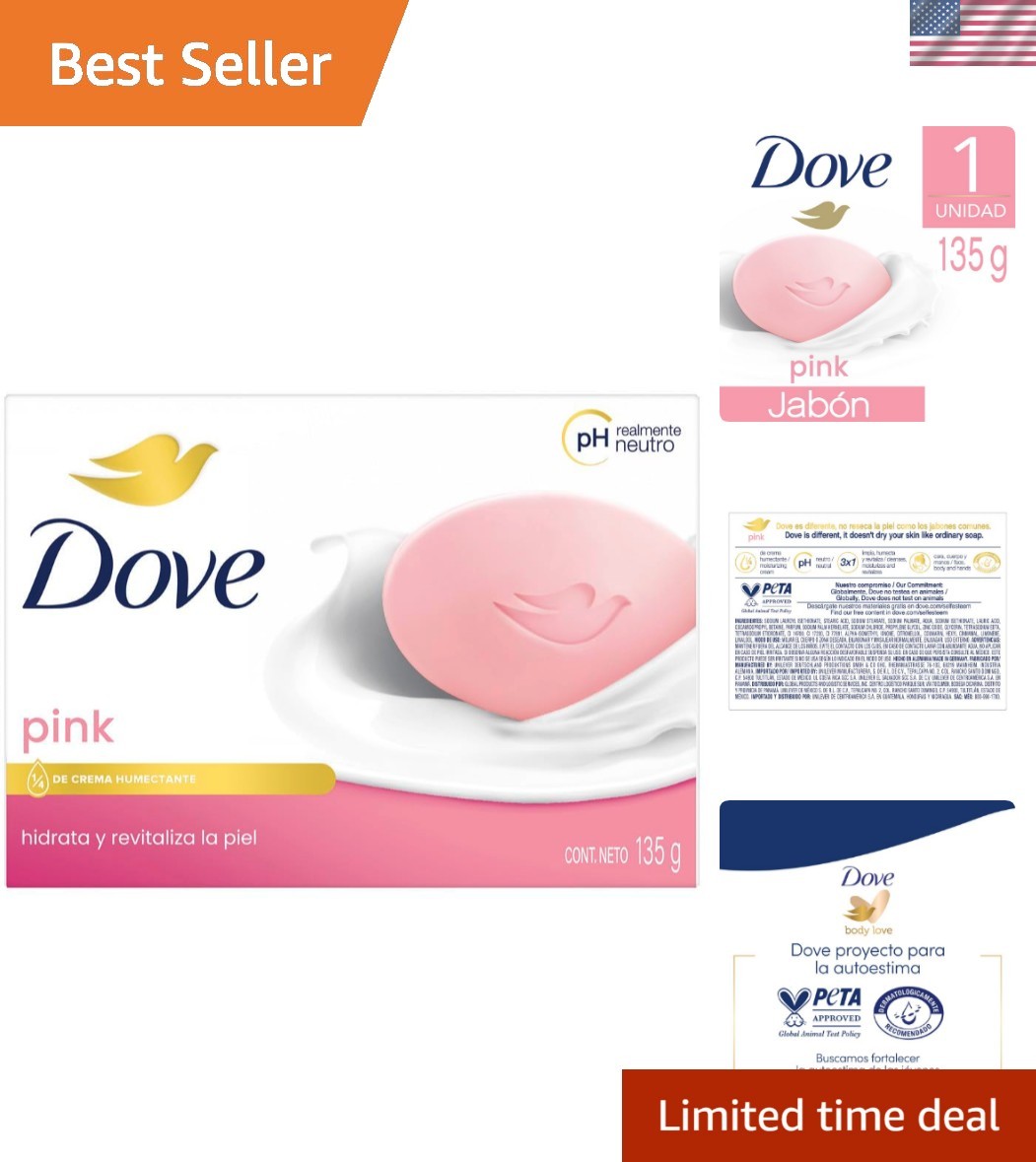 Dove Rose Soap Bar – 4.75 oz, Dermatologically Tested for Luxurious Skin Care