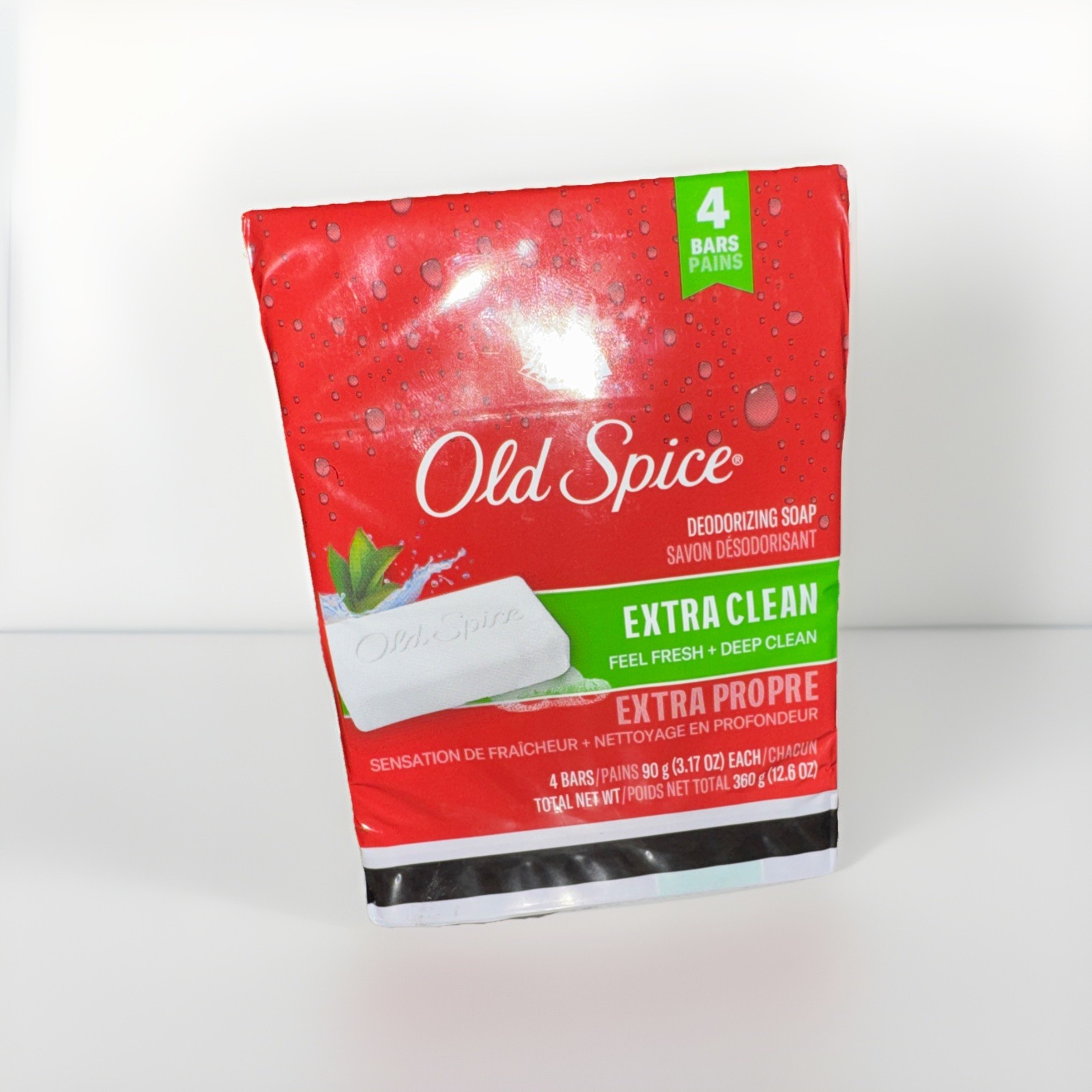Old Spice Deodorizing Bar Soap Extra Clean Fresh & Deep Clean 3.17 oz. 4 Bars