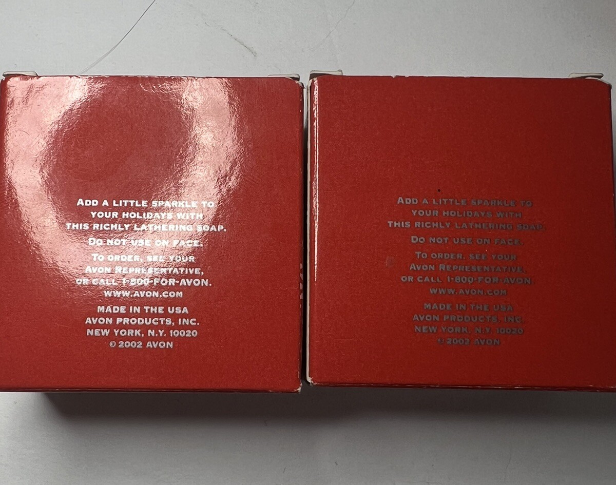 Lot 3 AVON Holiday Sparkle Soap Bars 2 Star & 1 Poinsettia