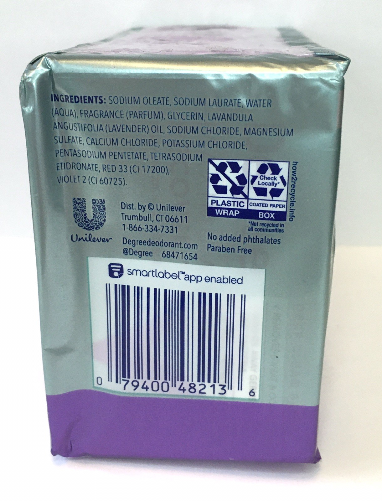 4 Bars Degree Maximum Recovery 3-in-1 Soap Bar Epsom Salt + Lavender 3.75 oz Max