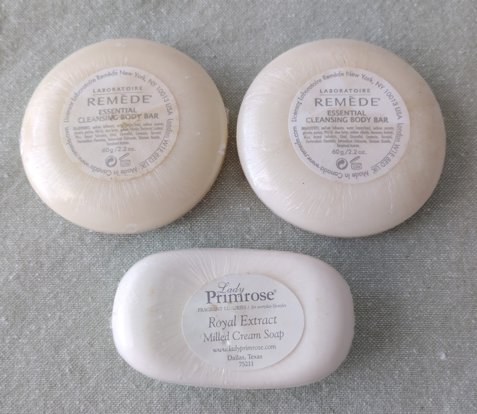 2 Laboratoire Remede Soap Bars Face & Body 1 Lady Primrose Milled Cream Bar Lot