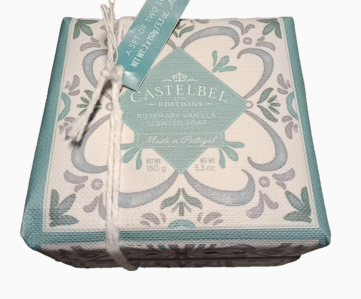 CASTELBEL ‘Rosemary Vanilla’ Set of Two Scented Soaps (2 x 150g) Portugal NWT