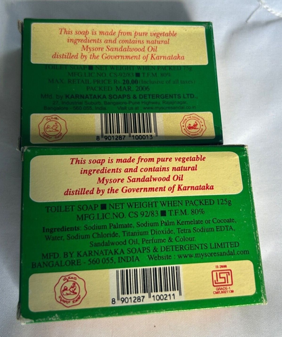 Mysore Sandal Sandalwood Soap Bars Vintage Original Packaging 75g & 125g – NEW