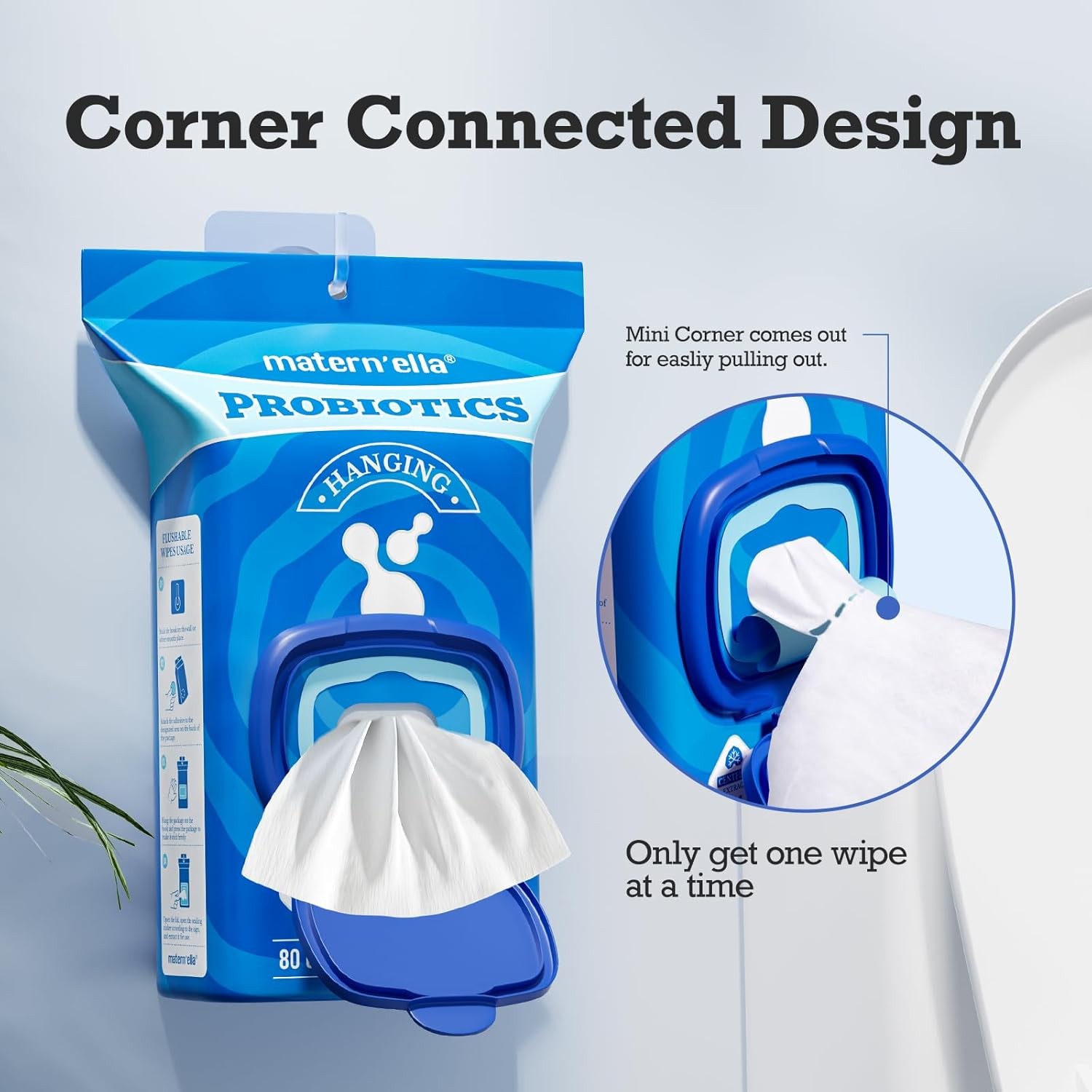 matern’ella Hanging Flushable Wipes Unscented Extra 8Packs 640Counts
