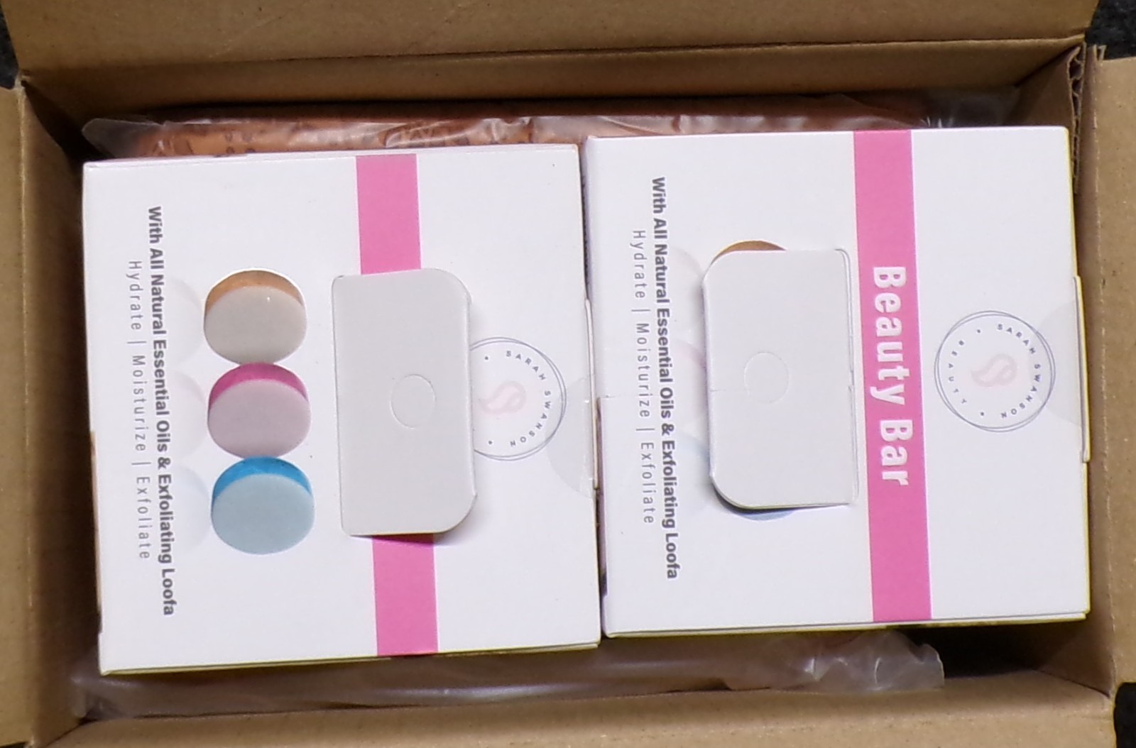 Sarah Swanson Beauty Bar Soap Two Boxes & Cosmetic Bag 3 Bars Each