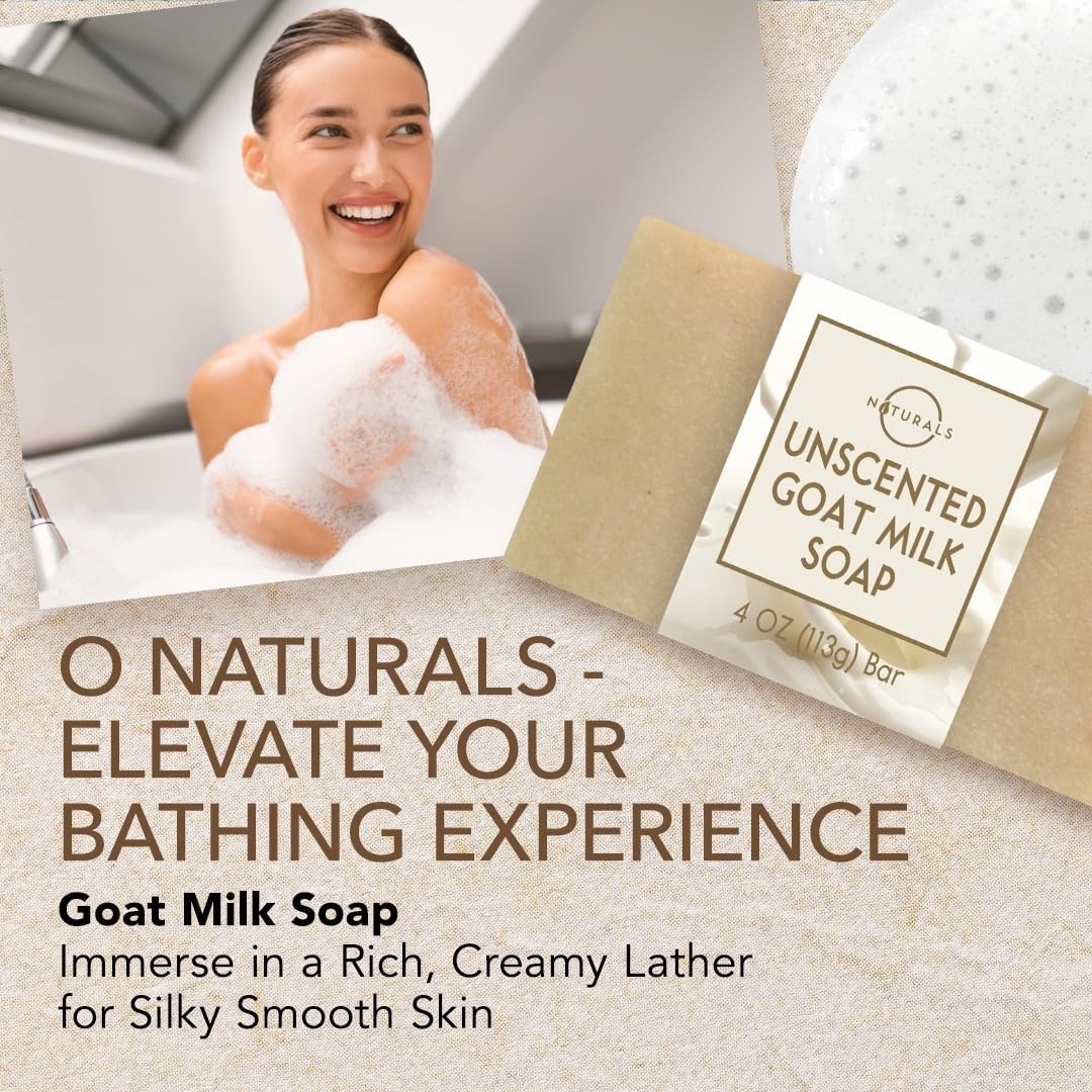 Unscented Goat Milk Soap Set for Sensitive Skin with Natural Ingredients