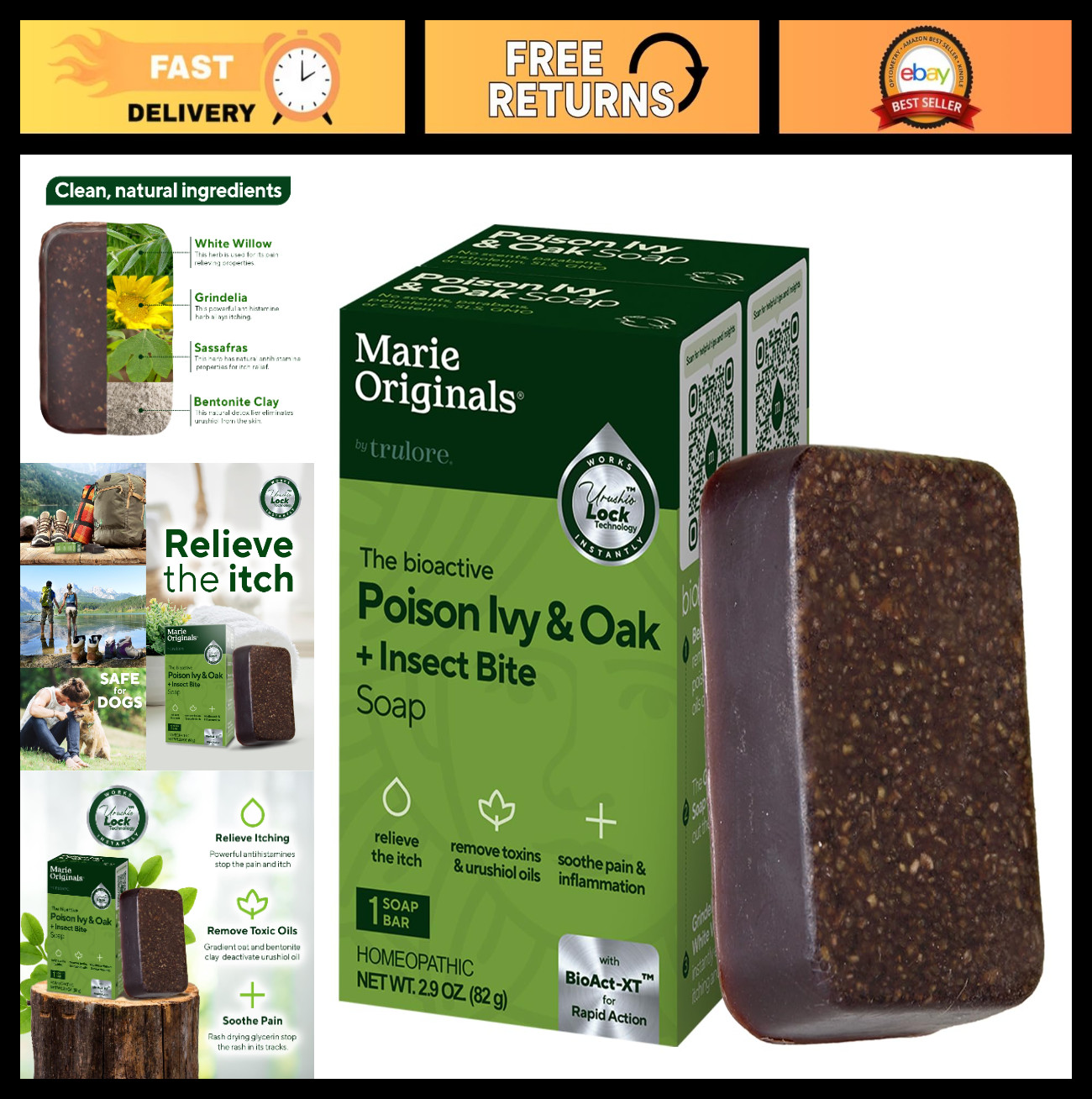 All-Natural Poison Ivy Soap Bar – Anti-Itch Cleanser for Rashes & Skin Relief (2