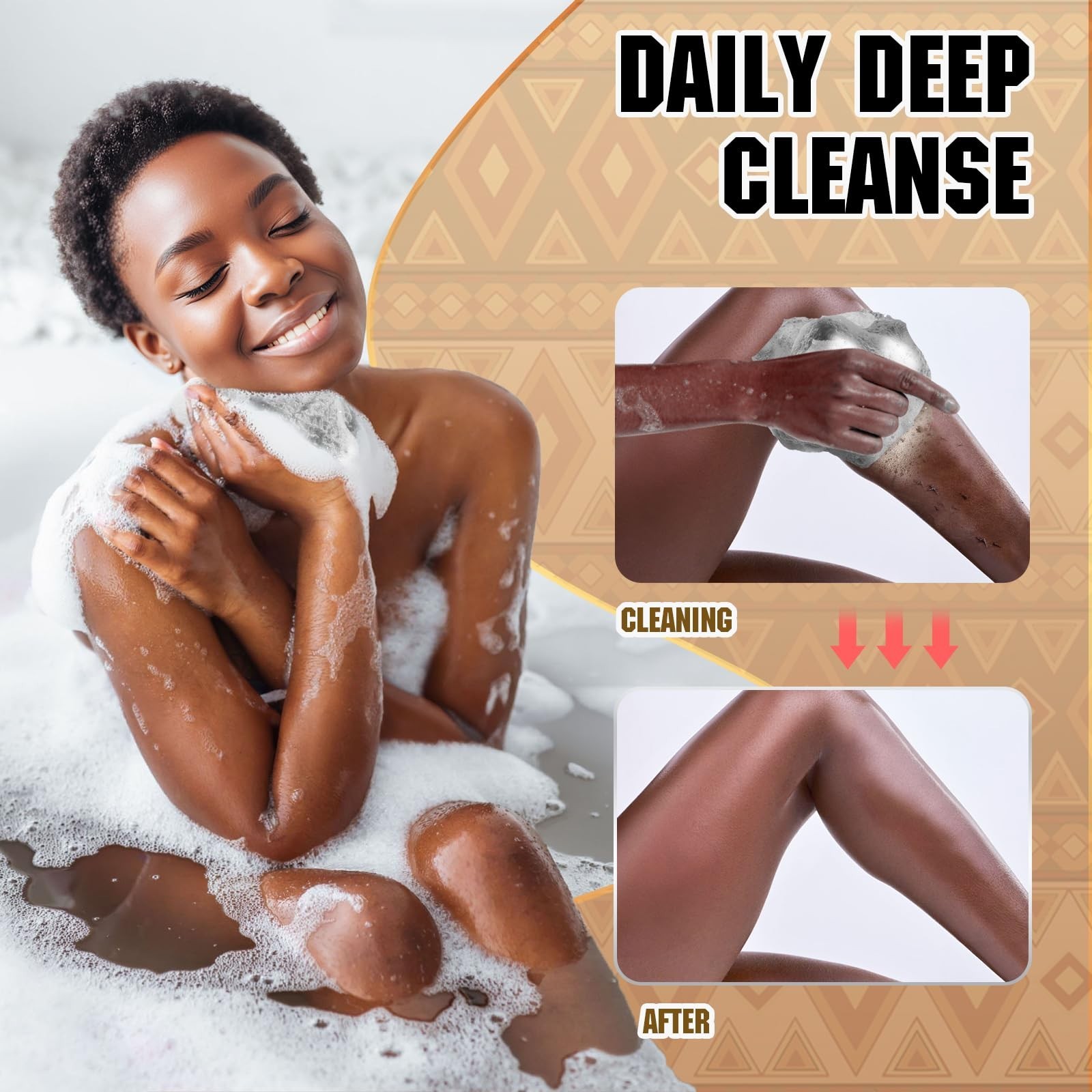 Authentic African Net Sponge (2PCS) – Exfoliating Bath Tool, Face/Body Exfoli…
