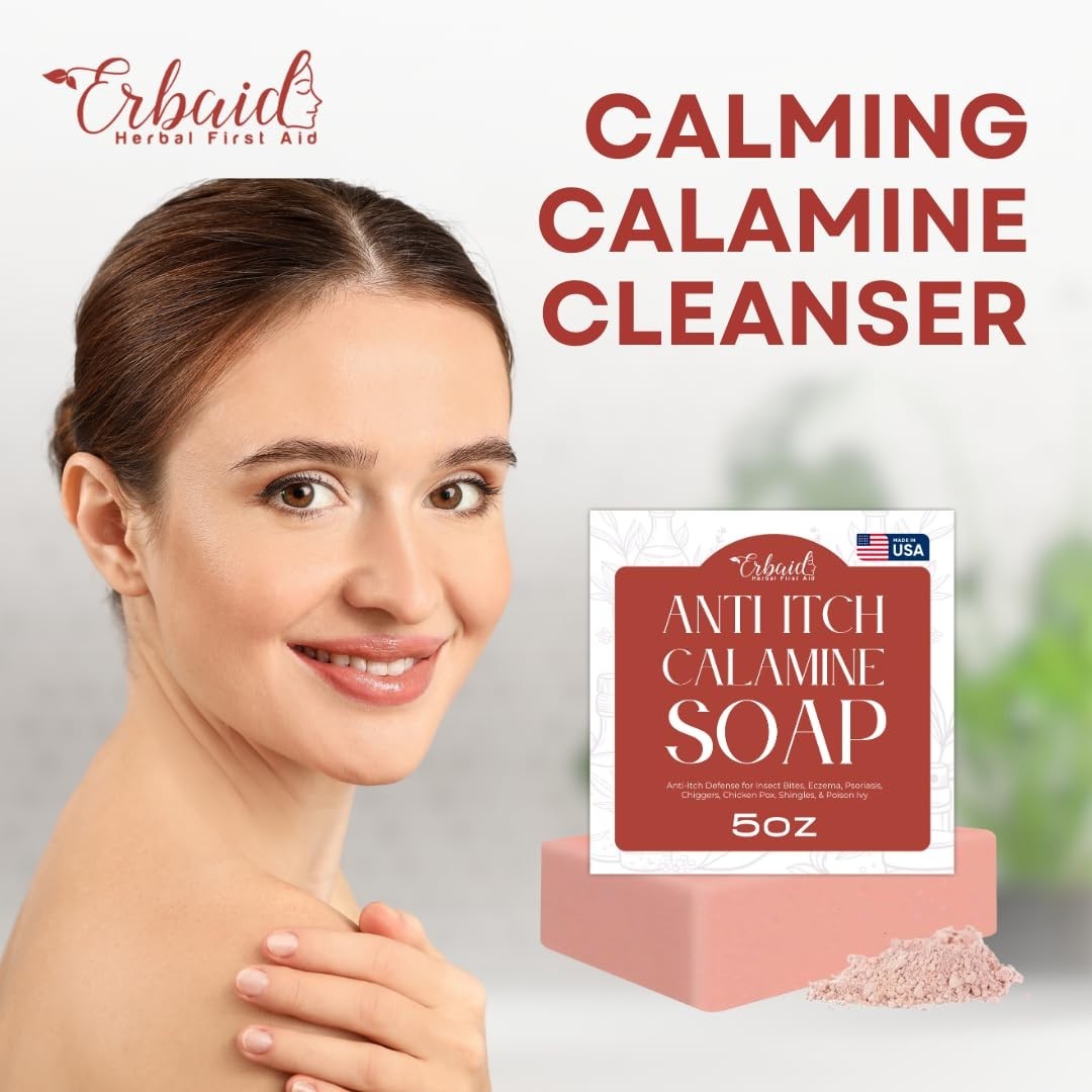 Calamine Soap Bar – All Natural Instant Itch Relief – Calming Calamine Soap
