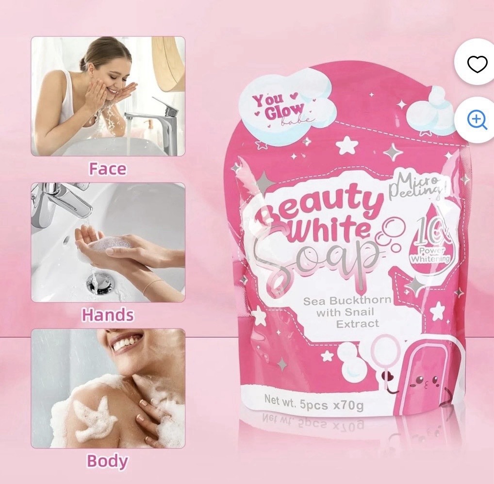 Beauty White Soap by You Glow Babe/ 1 Year Supply / 10 Bars/ 2 Pack