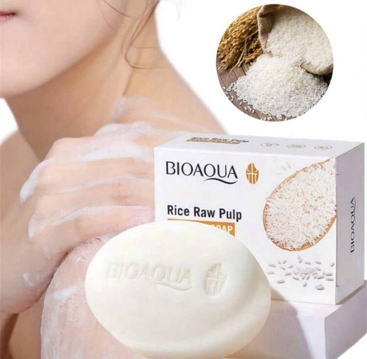 Natural Rice Puree Essence Soap for Daily & Face & Body Care