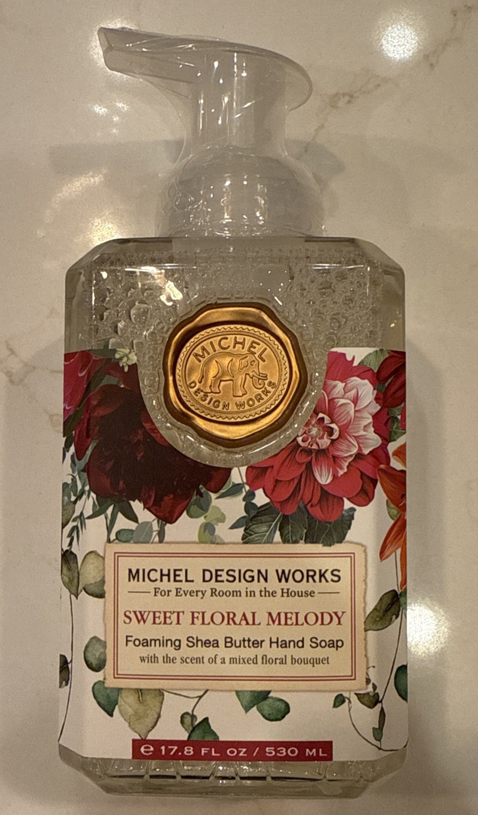 SHEA BUTTER FOAMING HAND SOAP Sweet Floral Melody Michel Design Works 17.8 Oz