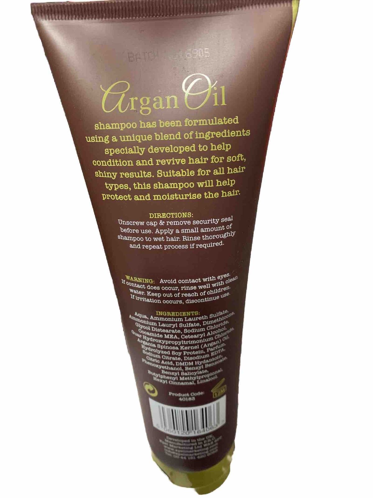 Argan Oil Shower Shampoo With Moroccan Argan Oil Extracts 300ml