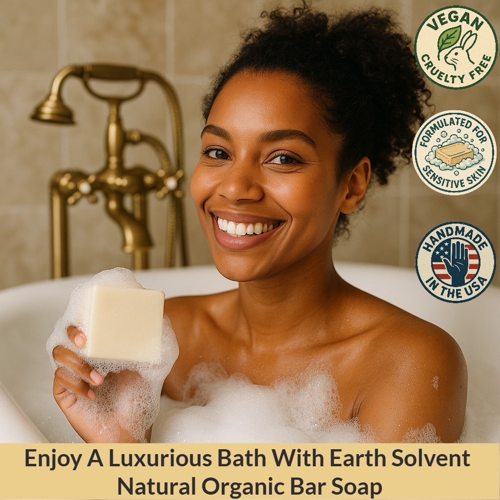 BUY 2 & Get 1 FREE Earth Solvent Natural Organic Bar Soap For Sensitive Skin 5oz