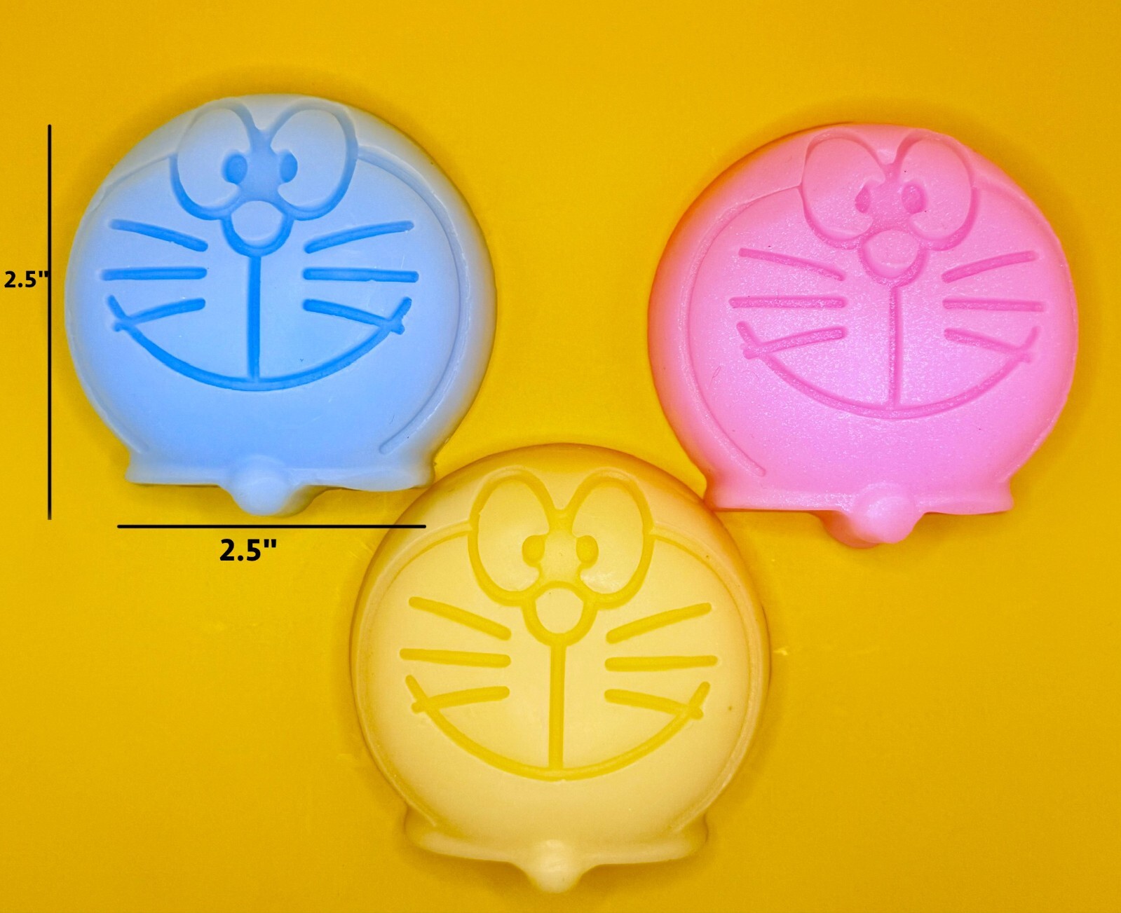 Set of 3 | Handmade Goat Milk Soap – Cute & Moisturizing | Doraemon