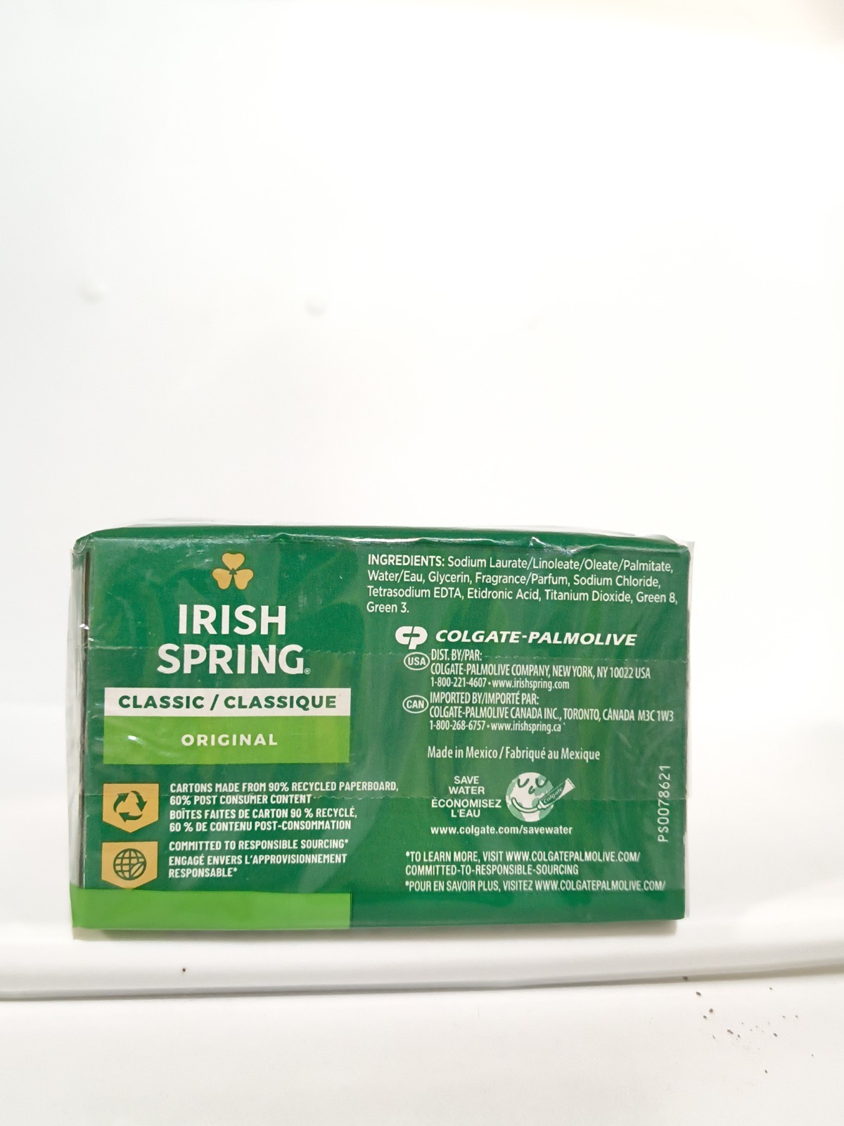 Irish Spring Classic Original Bar Soap 2 x 3.2 oz Bars 6.4 oz Total