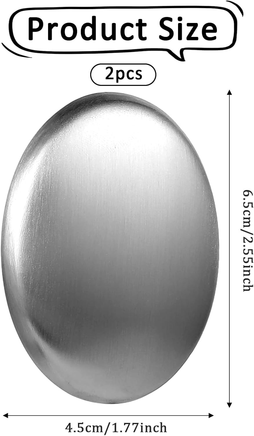 2 PCS Stainless Steel Soap Bar Odor Absorber Metal Odor Remover Bar Eliminating