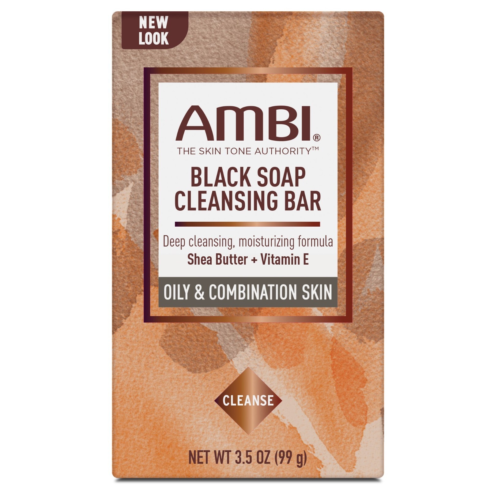 AMBI Complexion Cleansing Bar, Black Soap, Cocoa Butter Cleansing Bar 3.5 OZ