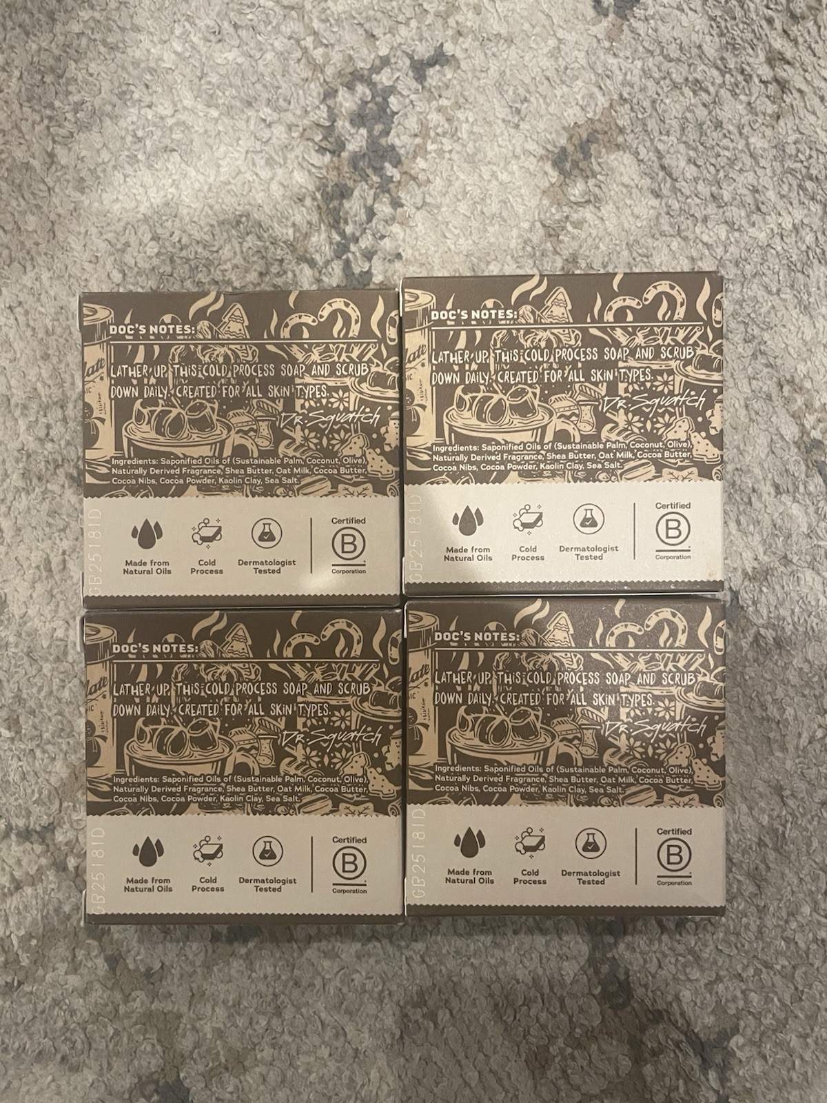 4 Hot Choccy Dr Squatch Soap Limited Edition Cocoa Nibs