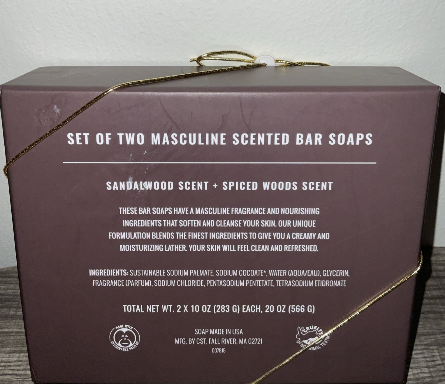 THE MAN CAVE SANDALWOOD & SPICED WOODS 10 oz 2 BAR MENS SOAP MADE IN THE USA NIB