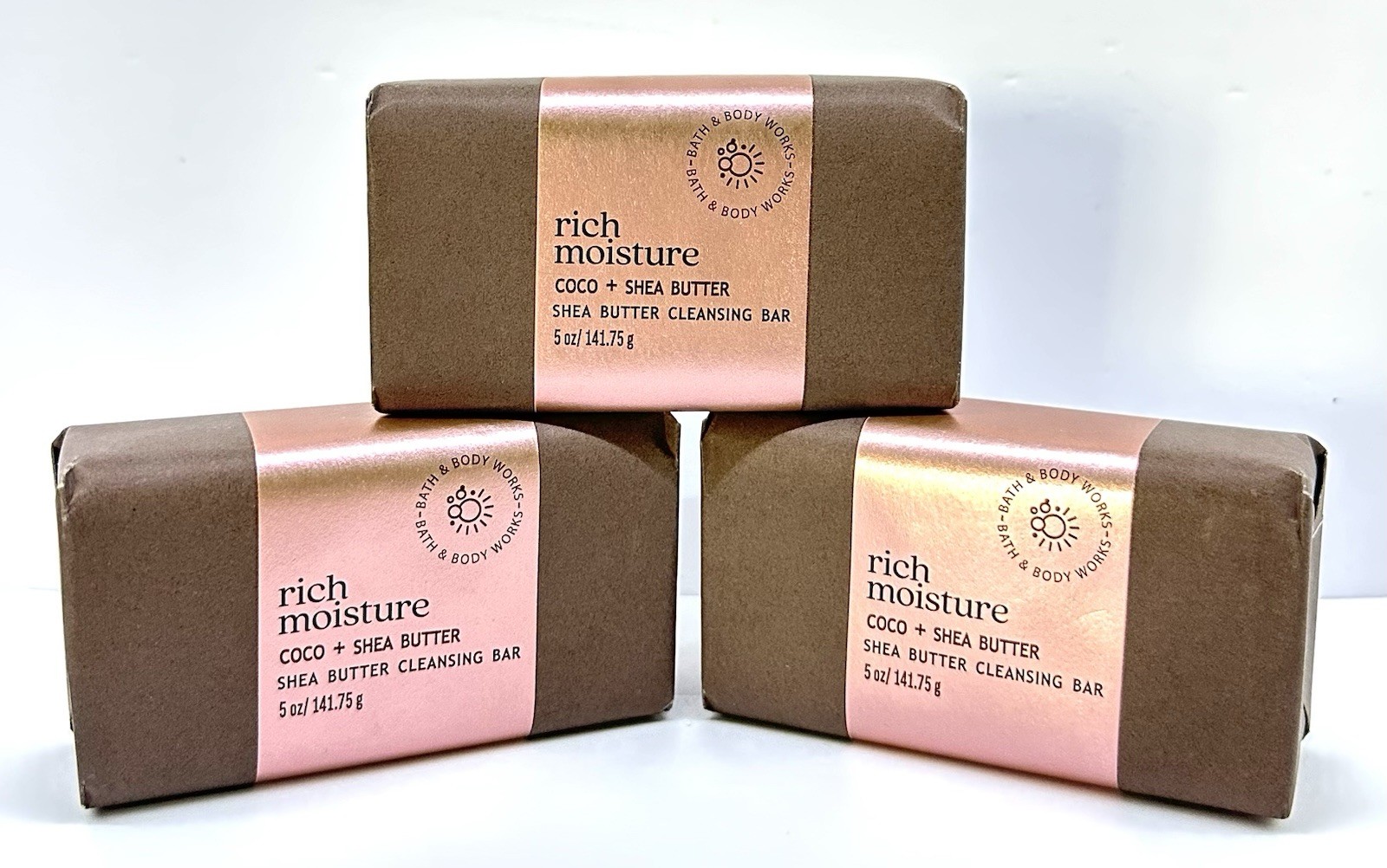 Lot of 3 Bath & Body Works Rich Moisture Coco Shea Butter Cleansing Soap Bars