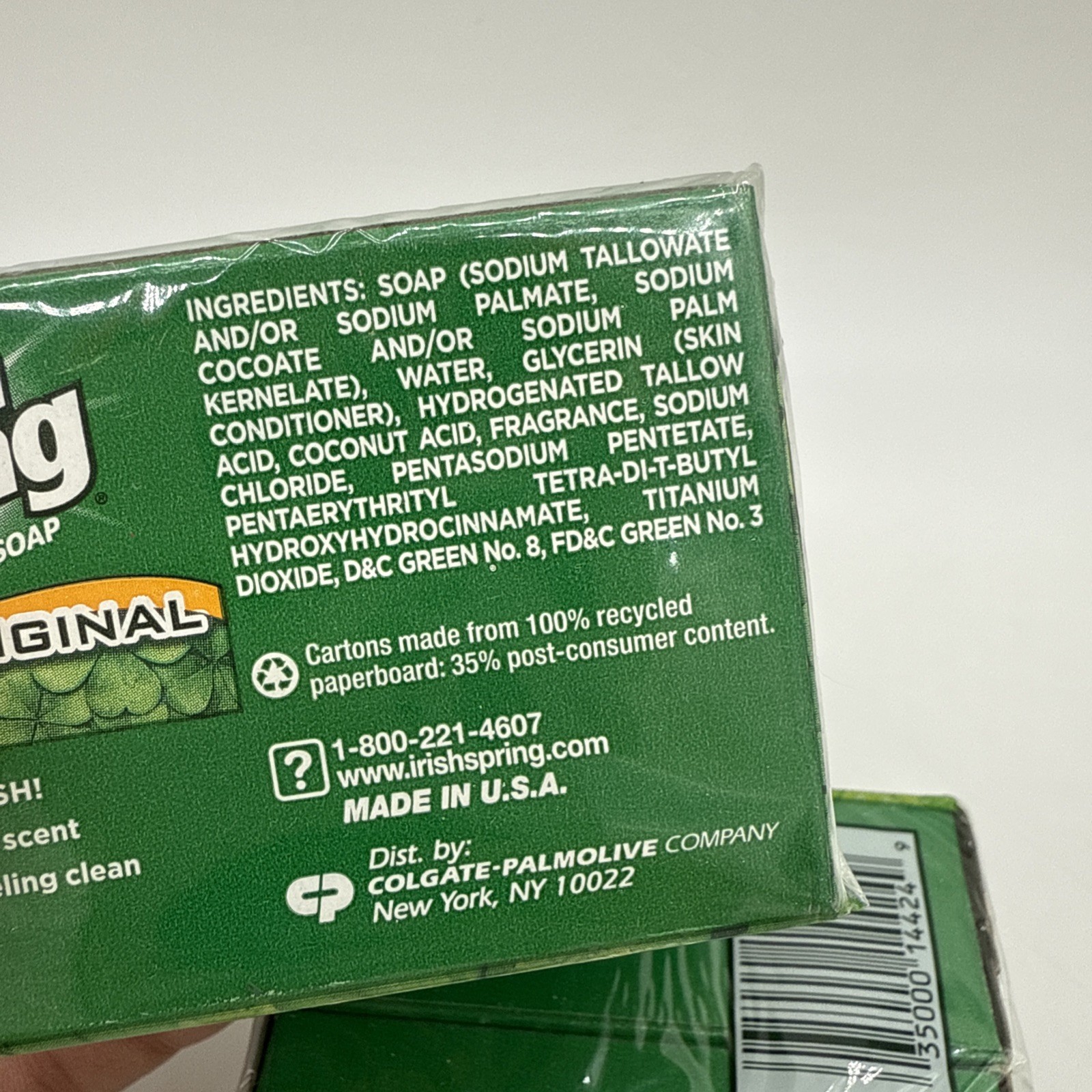 Irish Spring Original Scent Bar Soap 3.2 oz – 2 Packs – NEW SEALED 4 Bars Total
