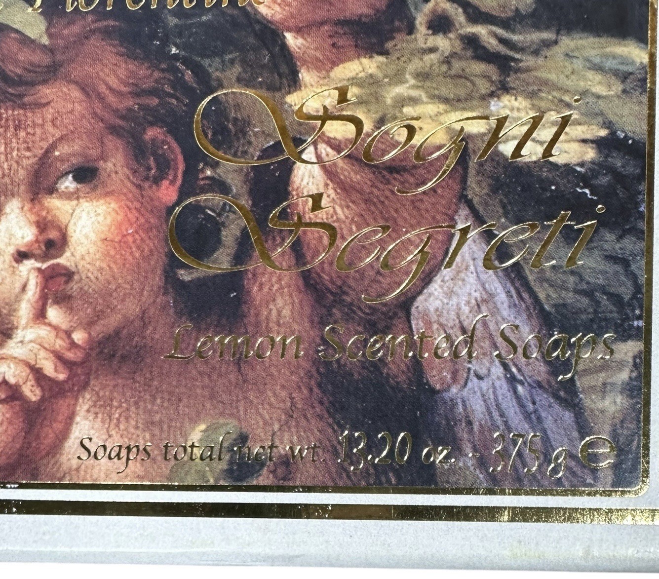 SAPONIFICIO ARTIGIANALE FIORENTINO 3 Lemon Scented Cherub Angel Carved Soap Bars