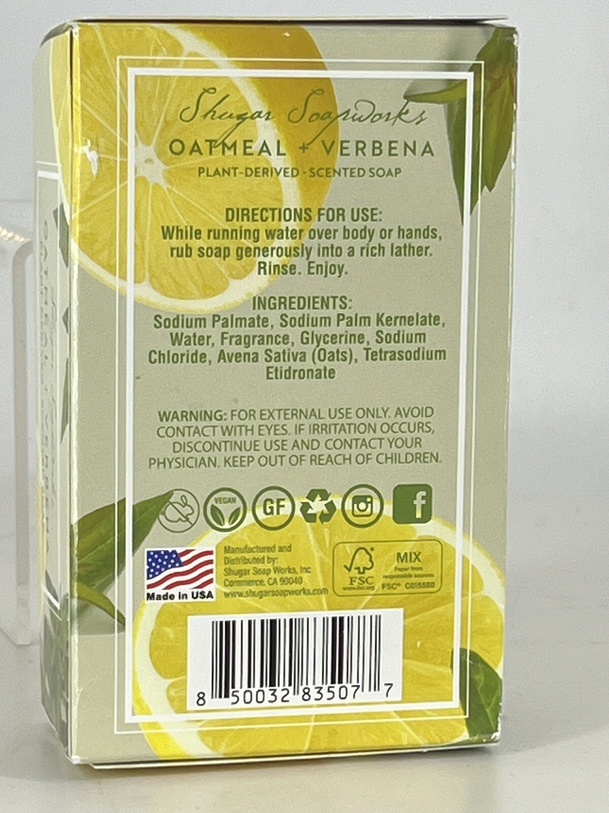 Plant Based Vegan Oatmeal Lemon Verbena Soap bar – Pure Luxury for Your Skin