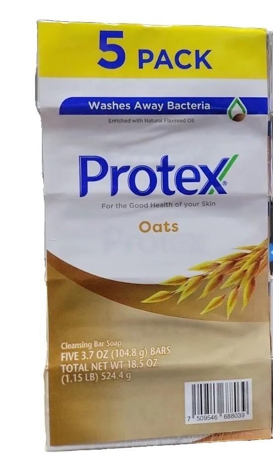 (5 Bars 3.7 oz) PROTEX OATS ANTIBACTERIAL SOAP BAR JABON PROTEX AVENA Family PK