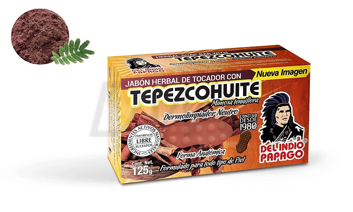 Del Indio Papago Natural Soap 125g – Jabon Herbal Con Tepezcohuite