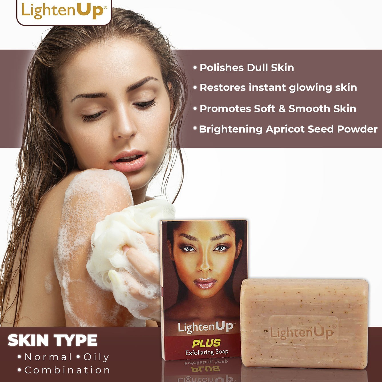 OMIC LightenUp, Exfoliating Soap – 200g / 7fl oz – Skin Brightening Soap, Cle…
