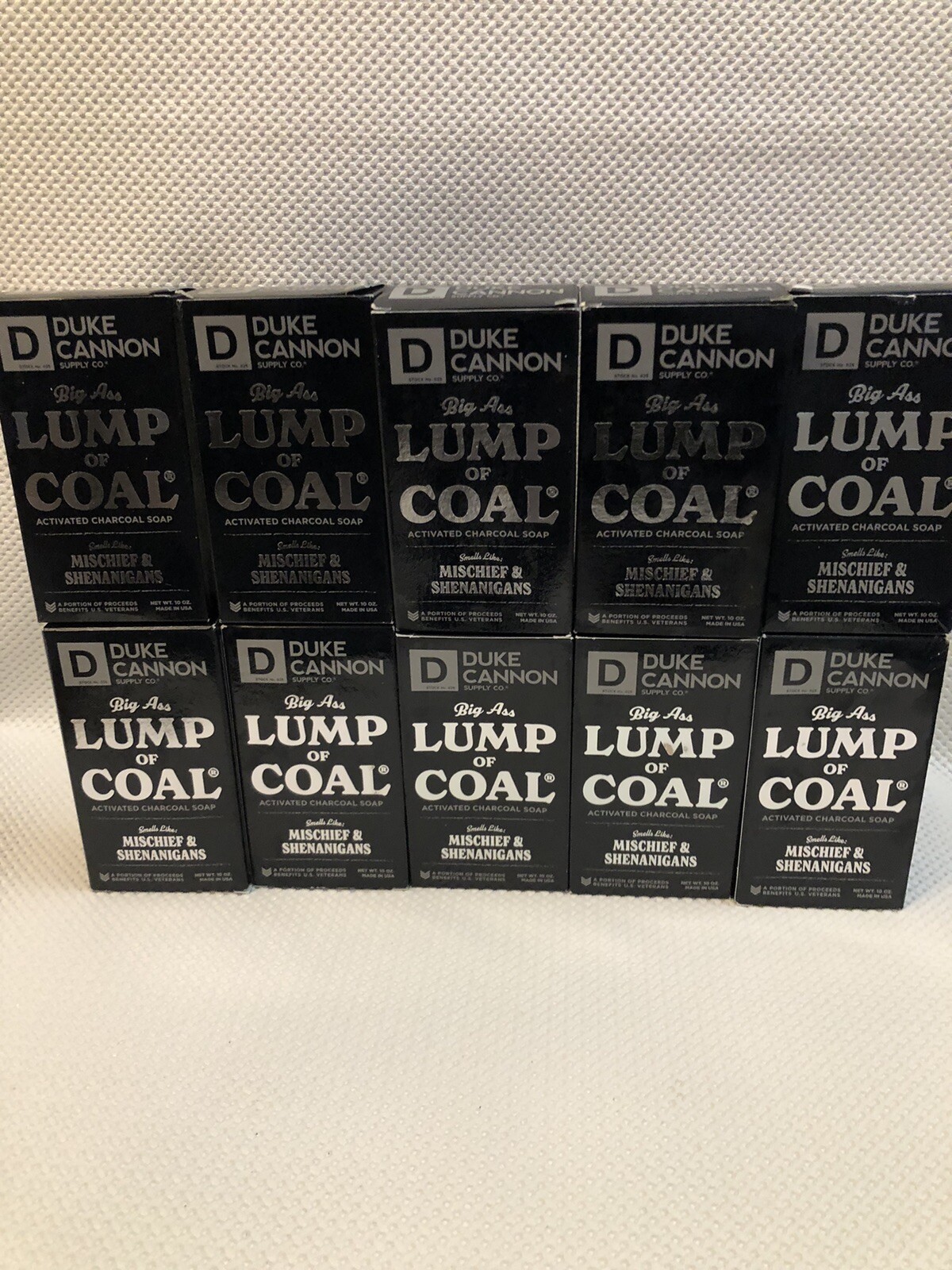 New Duke Cannon Big Ass Lump Of Charcoal Soap 10oz Lot Of 10 Bar Made In The USA