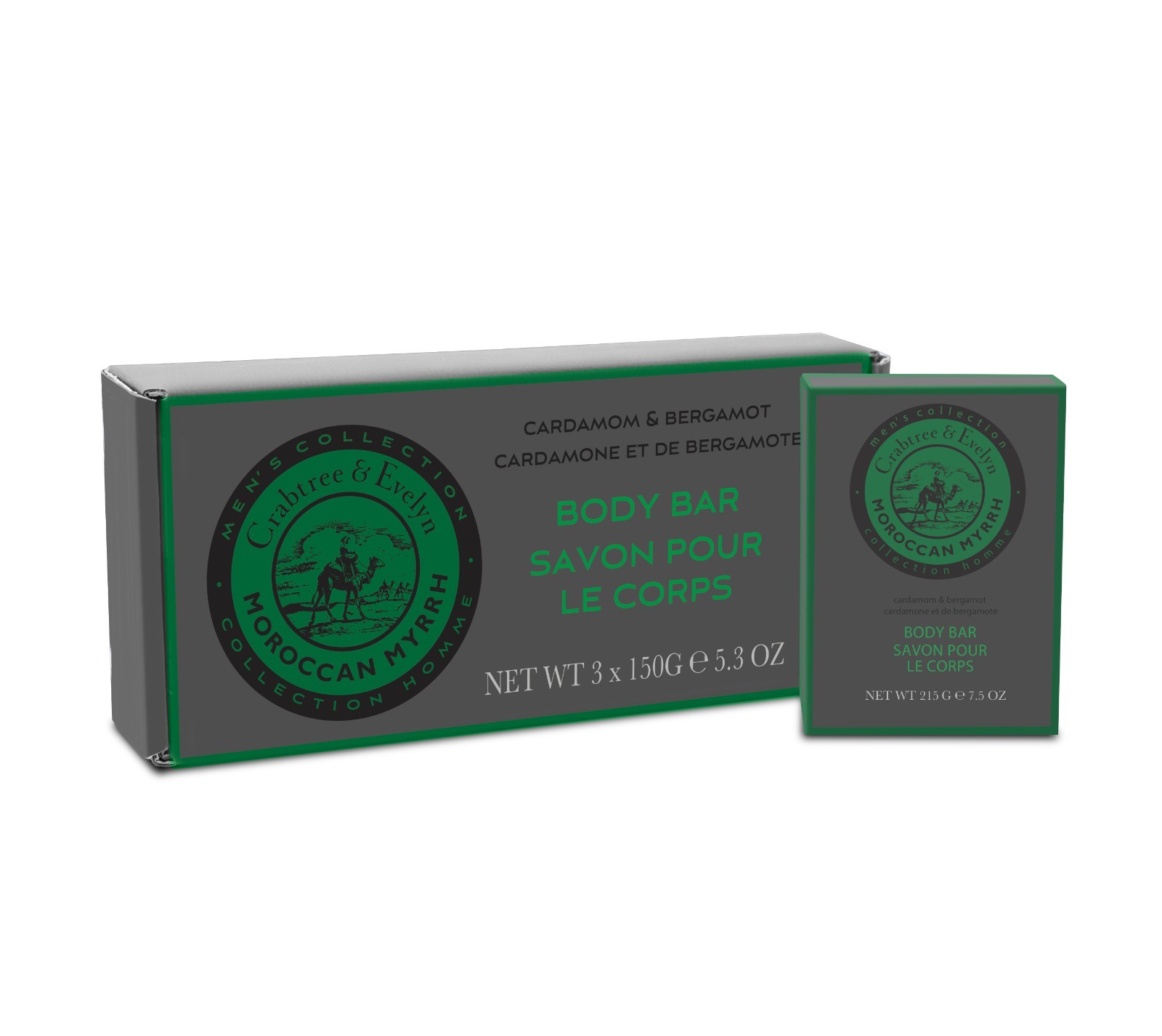 Crabtree & Evelyn Moroccan Myrrh Body Bar Soap 3x 5.29 oz
