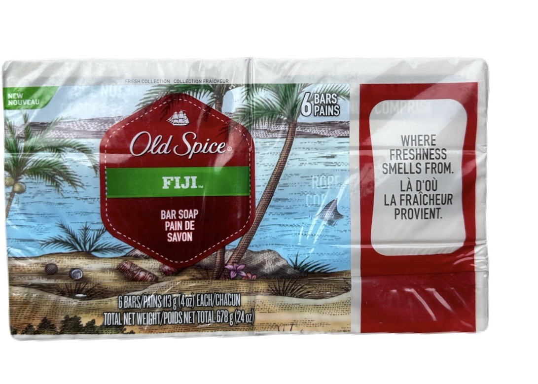 6 OLD SPICE FIJI BAR SOAP WASH SHOWER FRESH