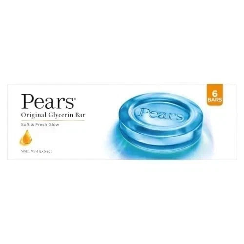 Pears Glycerin Soap 125g x6 Mint Fresh Gentle Bath Bar Soap Free Clean