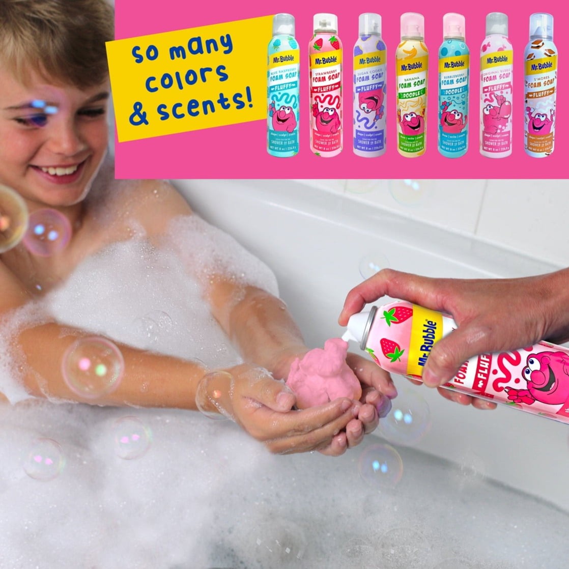 (5 pack) Mr. Bubble Foam Soap Twin Pack, Rotating Colors and Scents, 16 oz.