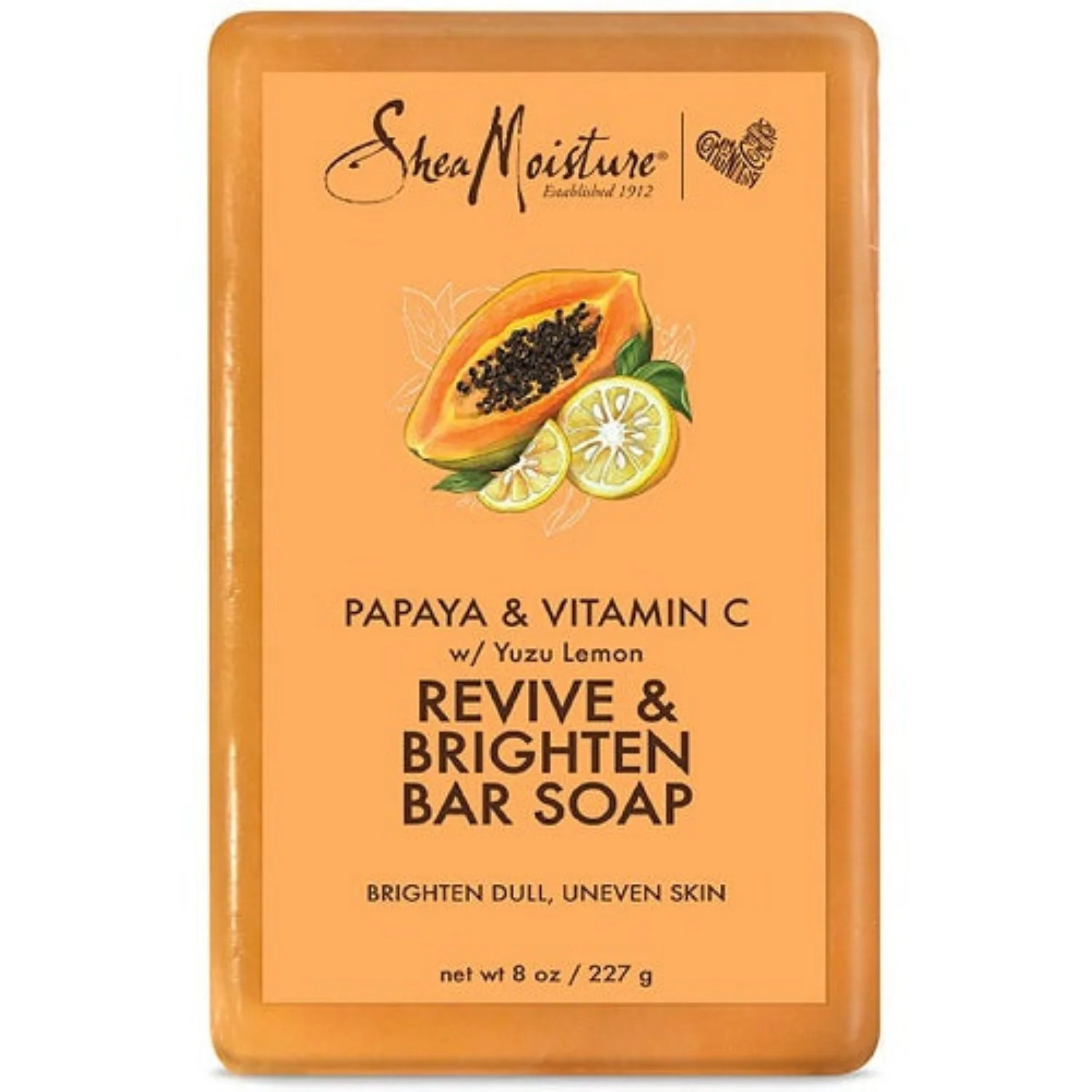 Shea Moisture Papaya & Vitamin C with Yuza Lemon, Bar Soap, 8oz EACH- 6 PACK