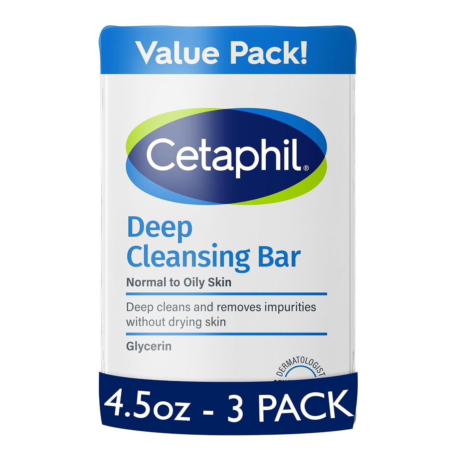 Pack of 3 Hypoallergenic Deep Cleansing Bar Soap for Sensitive Skin, 4.5 oz Each