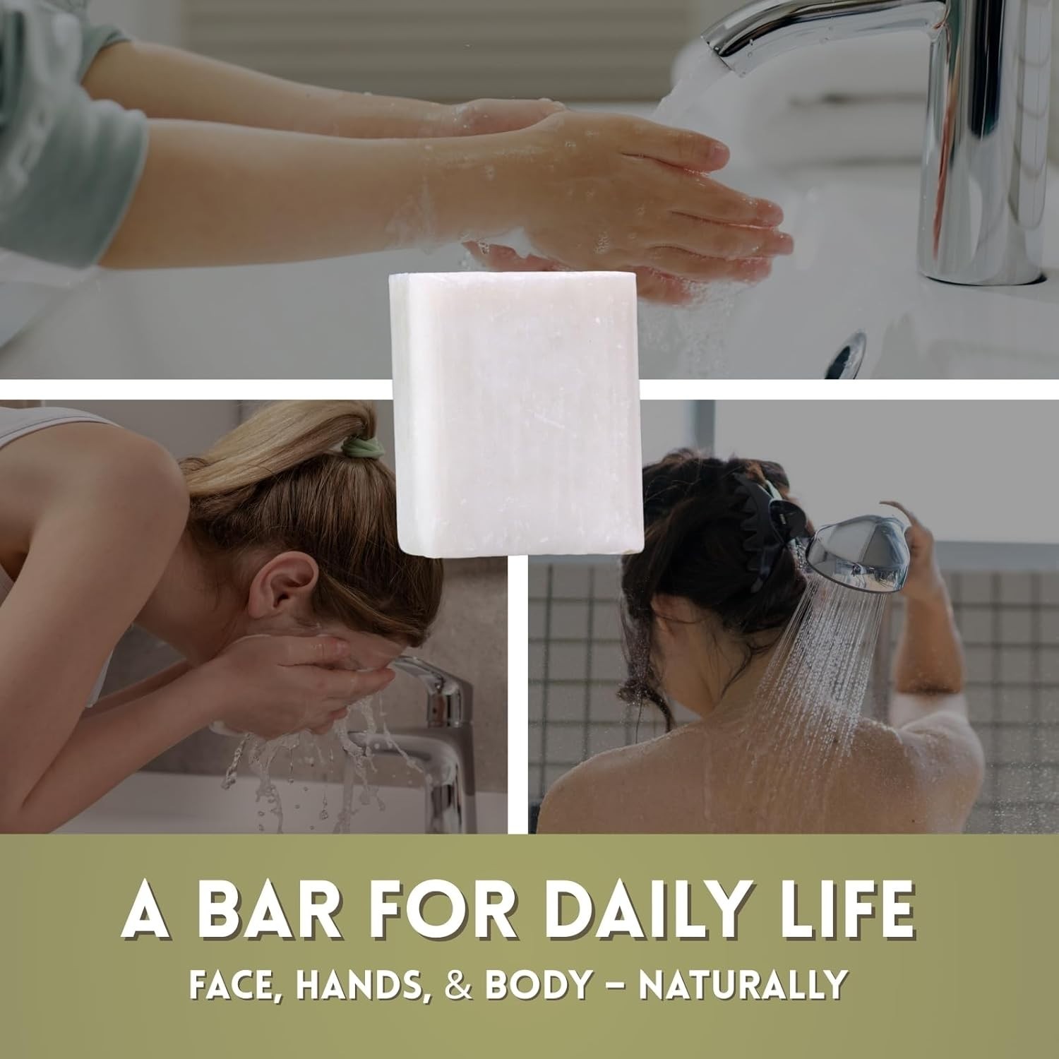 NatureClean Fragrance Free Bar Soap 5 oz Bars 5 Pack with Bentonite Clay, Coc…