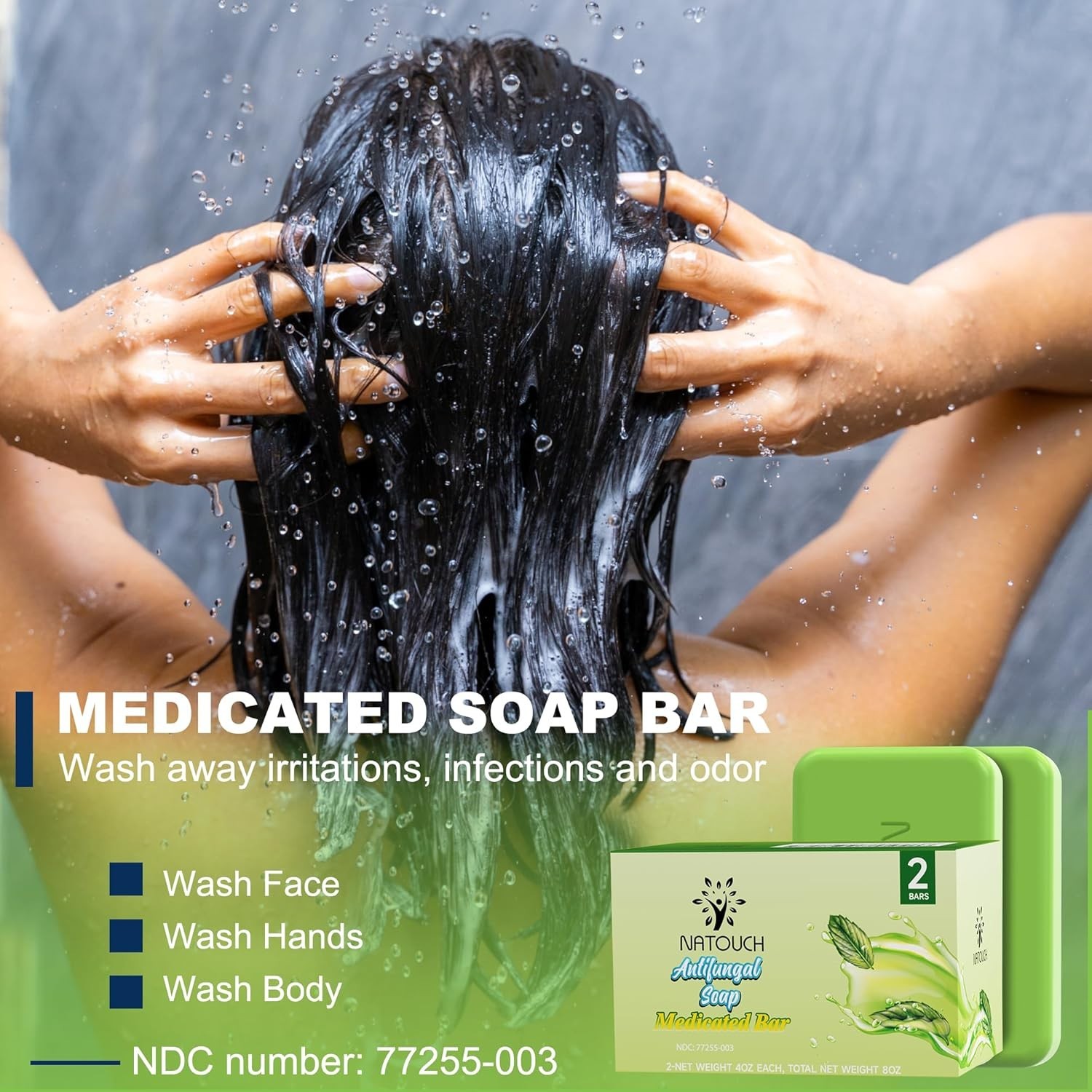 Antifungal Medicated Soap Bar, Athletes Foot Jock Itch Ringworm Yeast Infection
