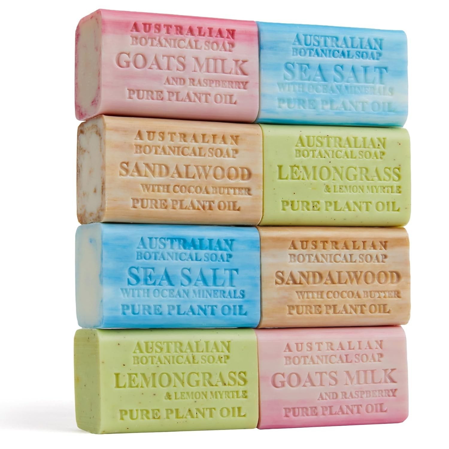 Australian Botanical Goat Milk Bar Soap 8 Pack Triple Milled Shea Butter 6.8 Oz