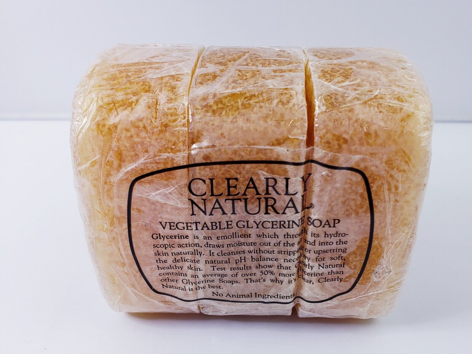 Clearly Natural Pure Glycerine Soap 3 Bars Vitamin E Moisturizing NOS