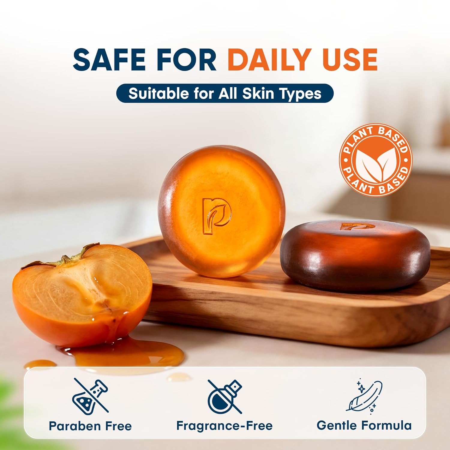 ProBliva Persimmon Soap for Aging Odor: Purifying & Odor-Neutralizing, 2 Bars