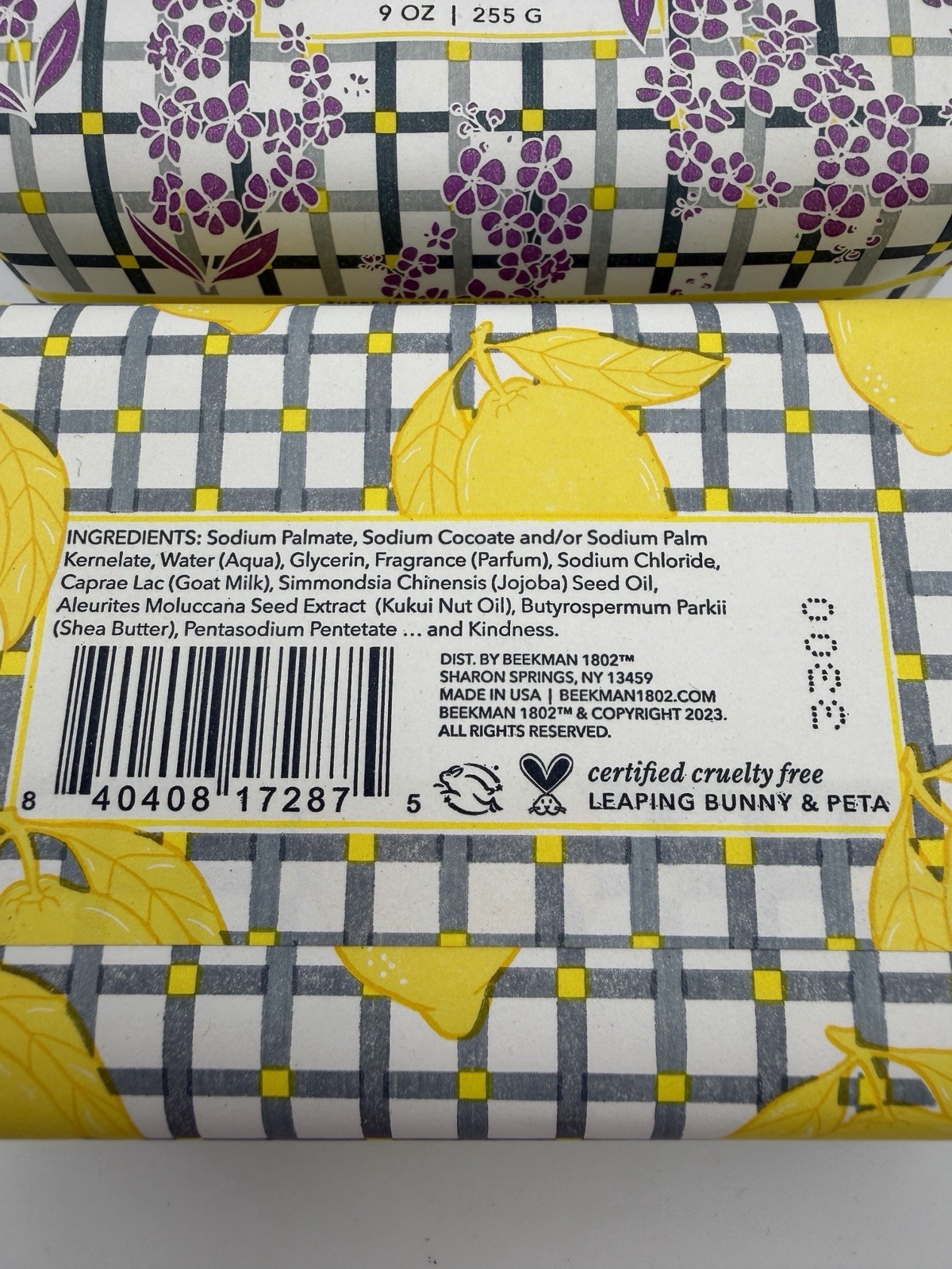 2 Beekman 1802 Goat Milk Soap Bar Sunshine Lemon & Lilac Dream 9 oz Full Size