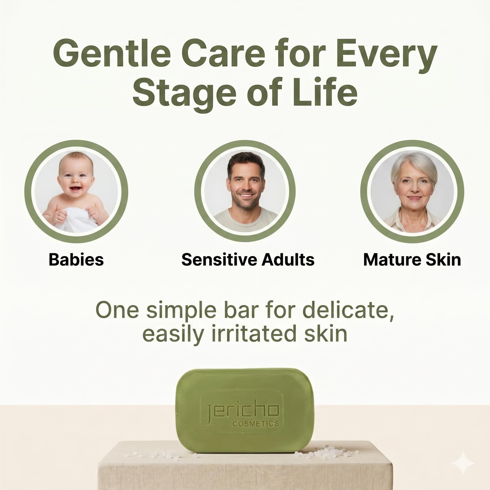 Jericho Olive Oil Soap Bar – 86% Pure Cold Pressed 4.4 Ounce (Pack of 2)