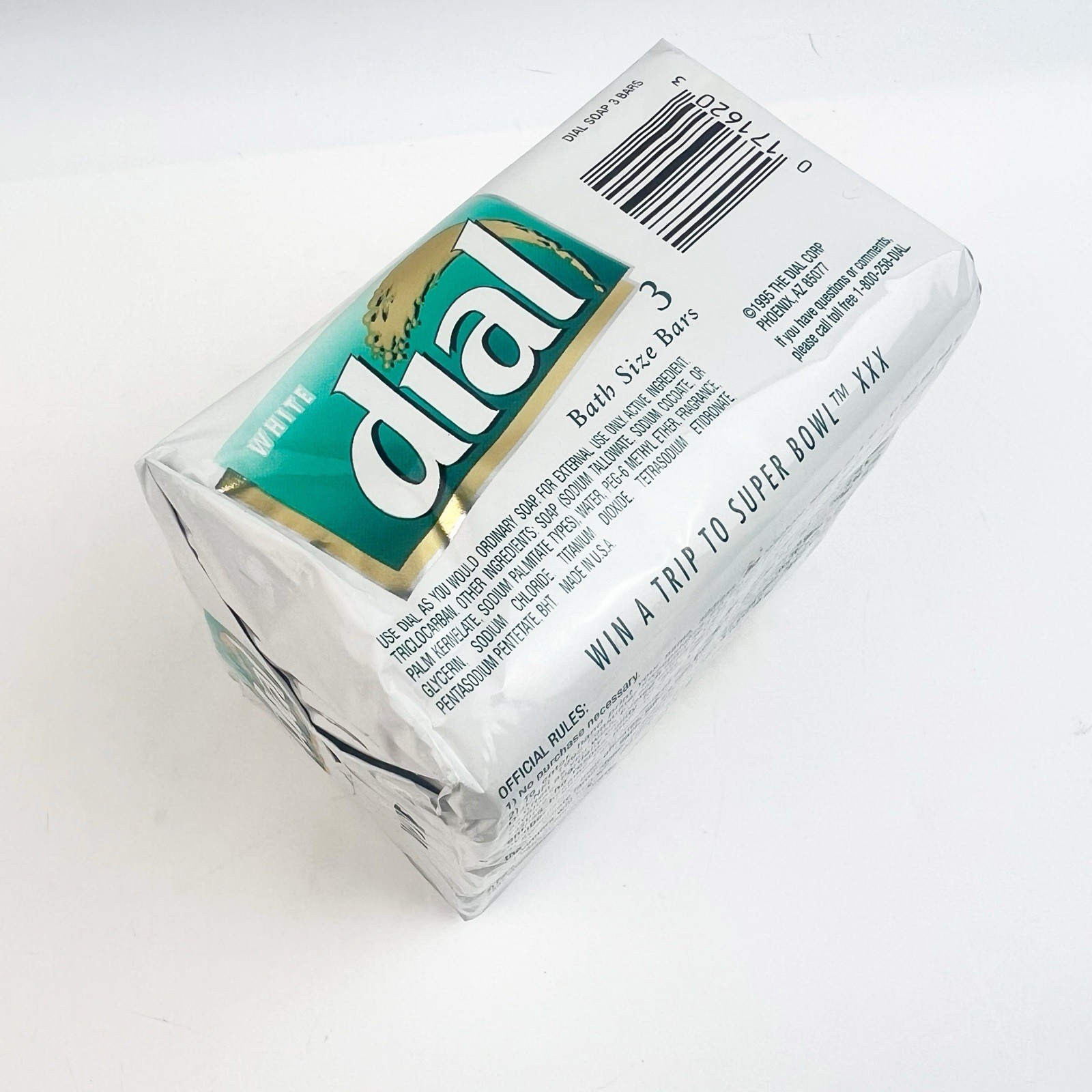 NEW Vtg 1995 Dial Soap White Antibacterial Deodorant 3 Bars Super Bowl Ad