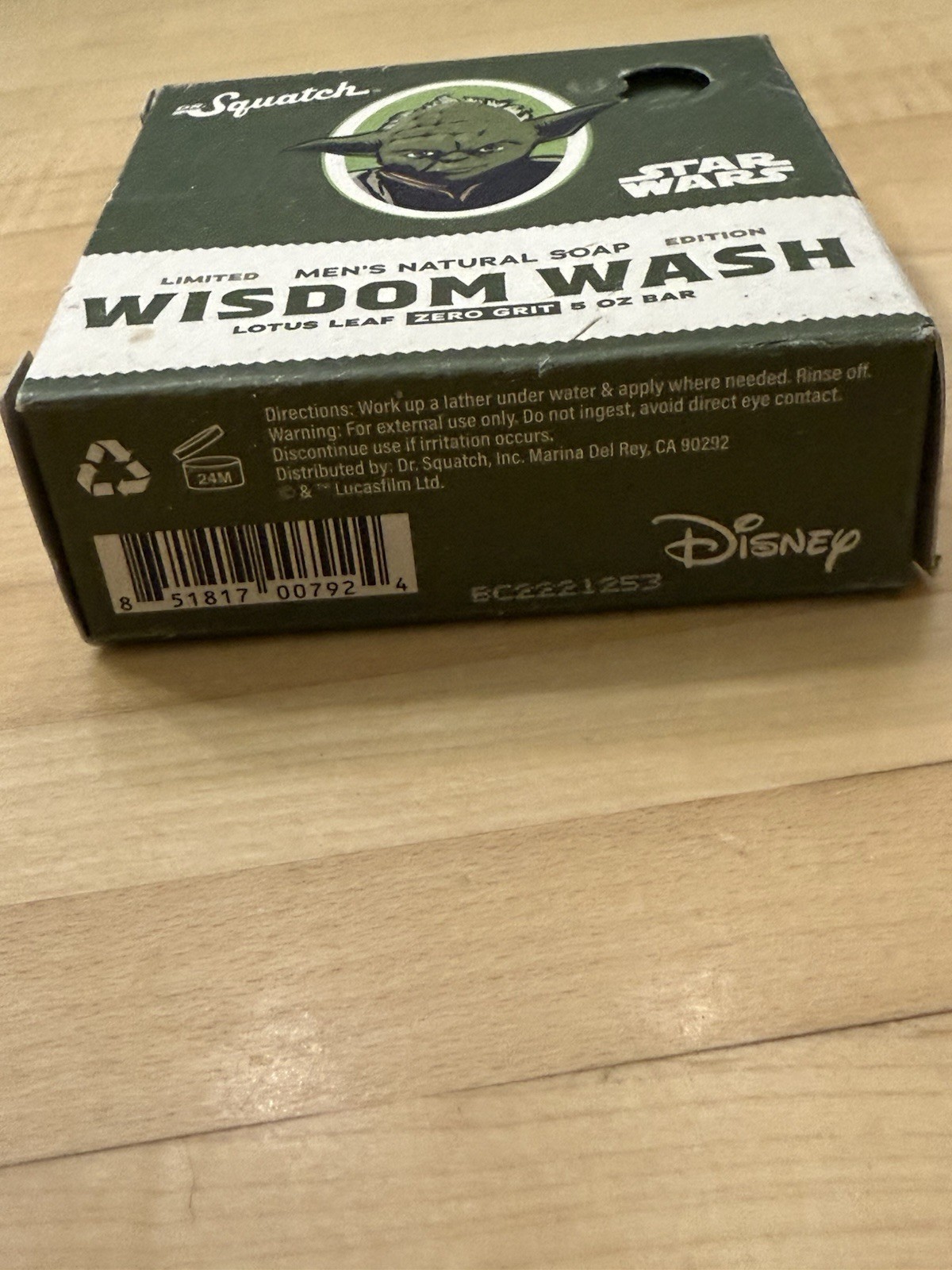 Dr. Squatch x Star Wars Limited Edition Soap Bar 5 Oz Wisdom Wash Yoda