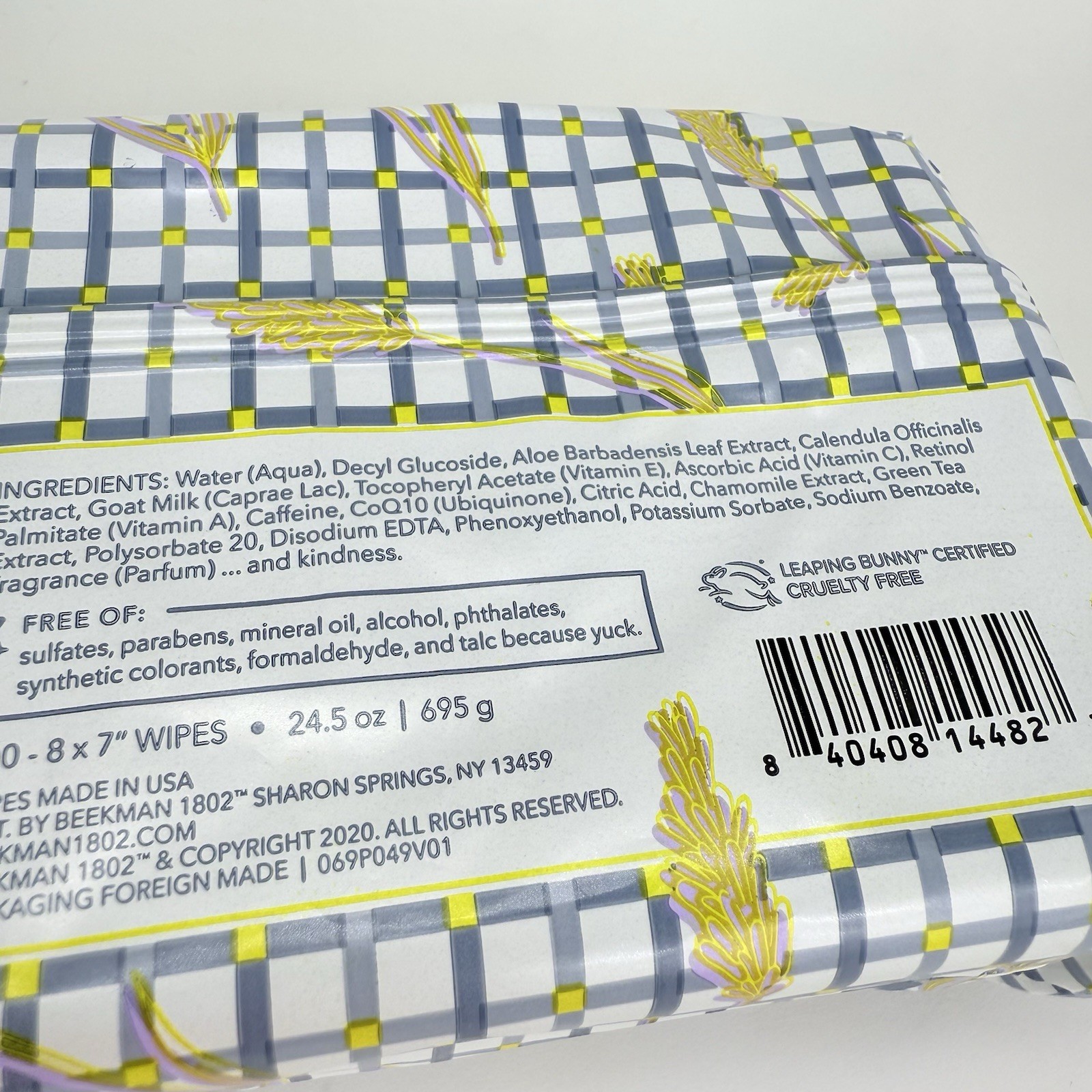 Lot of Beekman 1802 LAVENDER Facial Cleansing Wipes 100ct & FRESH AIR 30ct Set